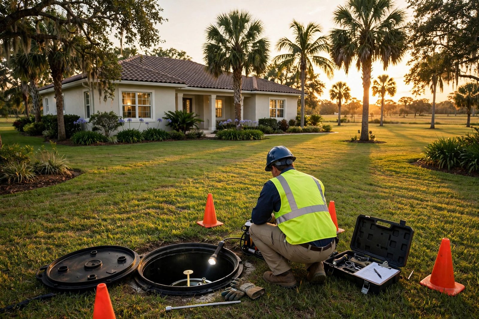 Septic inspection at a Naples Florida acreage home
